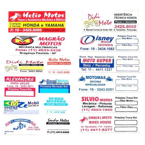 Etiquetas pra Moto Troca de Óleo